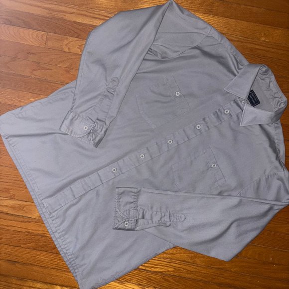 Vintage Arrow Trapping Light Grey Button Up Shirt L - Picture 2 of 7